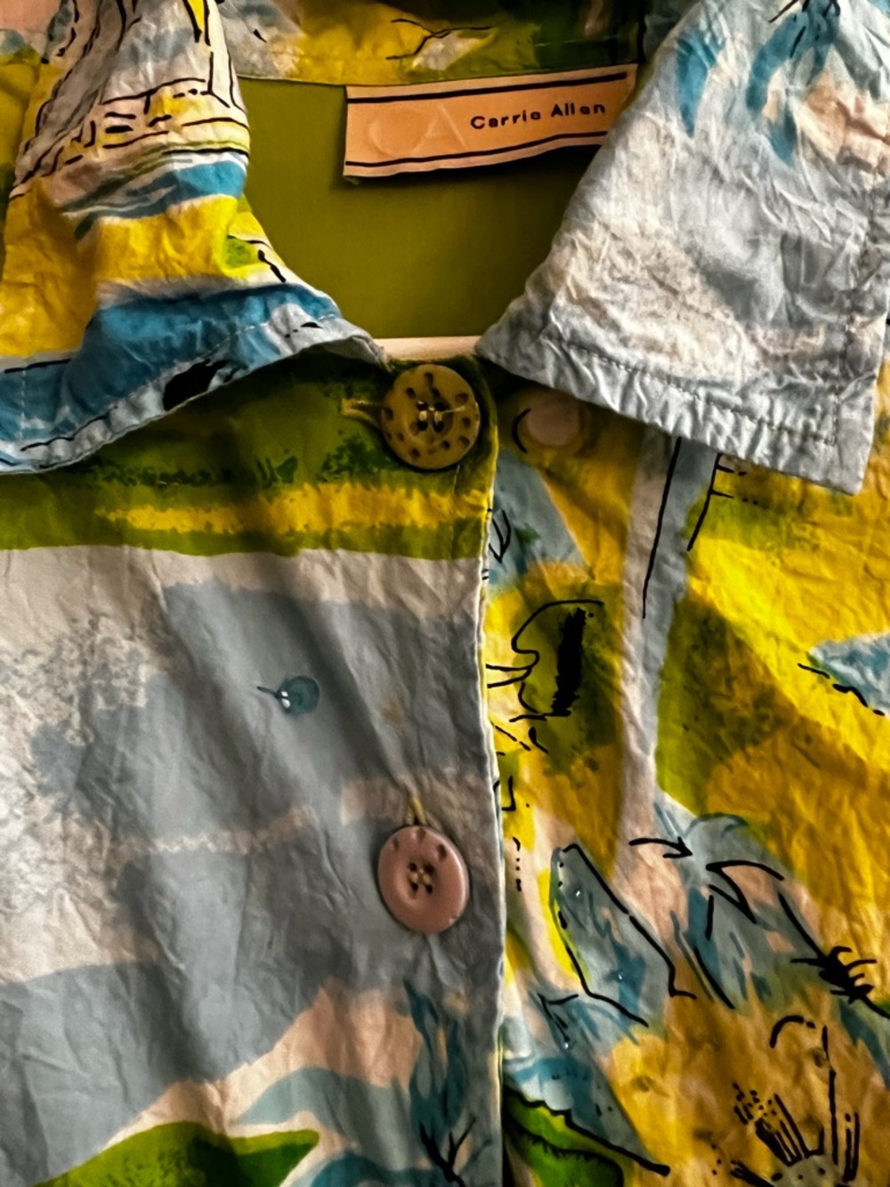 CARRIE ALLEN ~ COSMIC BLUE BEACH SCENIC SKETCH JACKET ~ XL - Picture 15 of 15